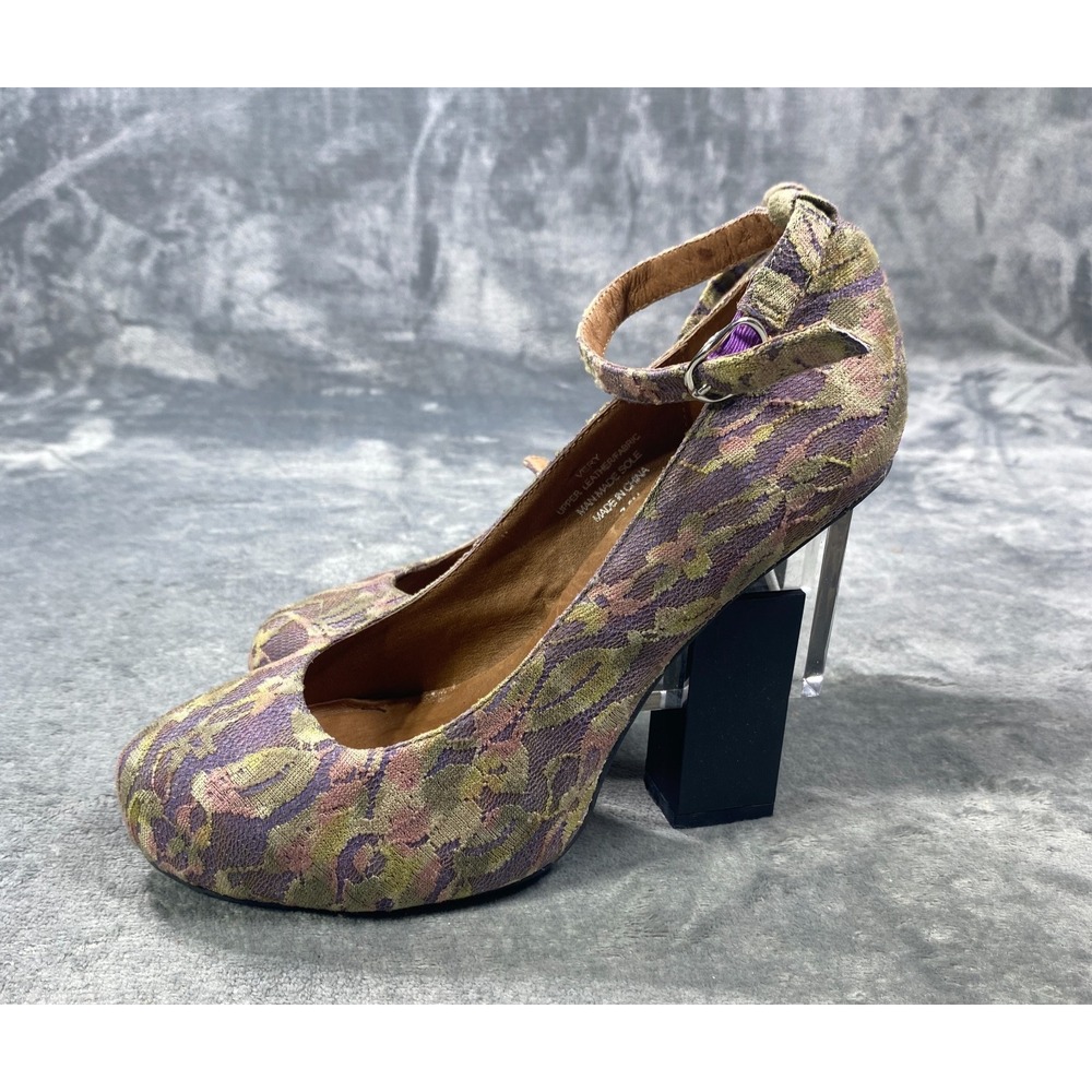 Jeffrey Campbell Havana Last Heel Pumps Women 7.5M Floral Lucite Platform Wedge